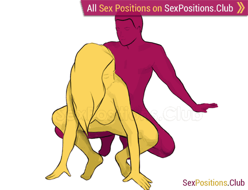 Sex position #164 - Frog. (doggy style, from behind, rear entry, sitting). Kamasutra - Photo, picture, image