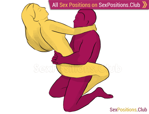 Sex position #225 - Elephantl. (face to face, kneeling, standing, woman on top). Kamasutra - Photo, picture, image