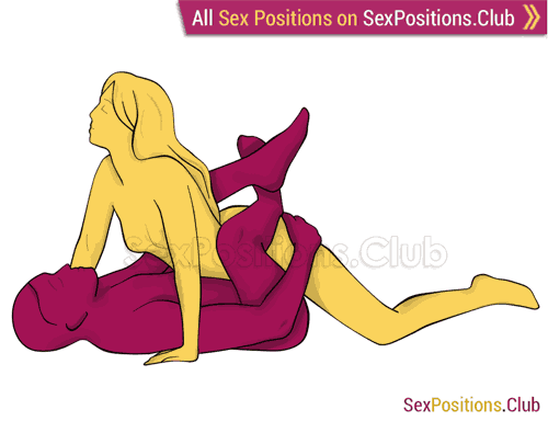 Sex position #246 - Ladyboy. (cowgirl, woman on top, face to face, lying down). Kamasutra - Photo, picture, image