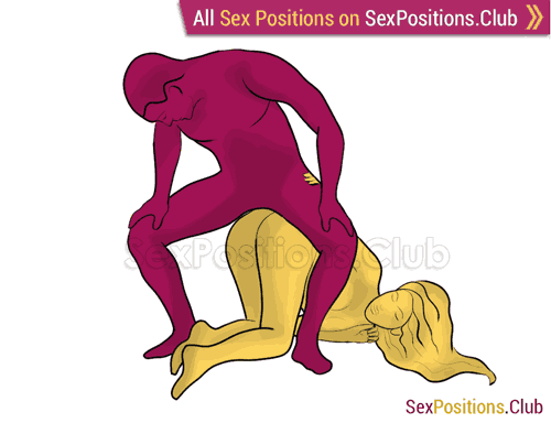 Sex position #295 - Iron throne. (doggy style, from behind, rear entry, reverse, man on top, standing). Kamasutra - Photo, picture, image