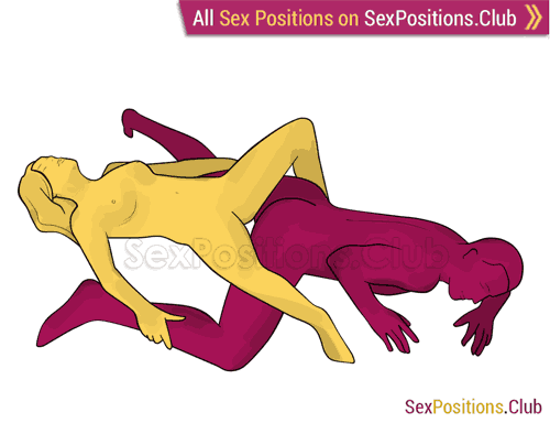 Sex position #304 - Reverse connection. (reverse, lying down). Kamasutra - Photo, picture, image
