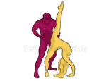 Sex position #270 - Giraffe. (reverse, standing). Kamasutra - Photo, picture, image