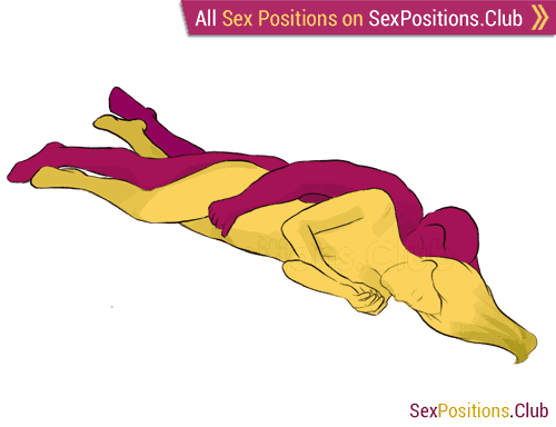 Sex position #13 - Spoon. (from behind, lying down, rear entry, sideways, spooning). Kamasutra - Photo, picture, image