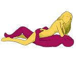 Sex position #1 - Shuttle. (cowgirl, criss cross, face to face, woman on top). Kamasutra - Photo, picture, image