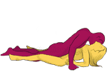Sex position #3 - Cat. (face to face, lying down, man on top). Kamasutra - Photo, picture, image