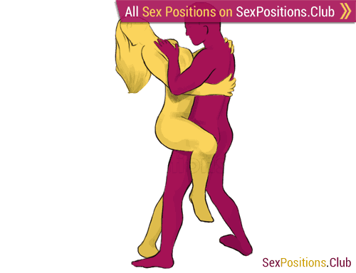 Sex position #22 - Indian Style. (face to face, standing). Kamasutra - Photo, picture, image