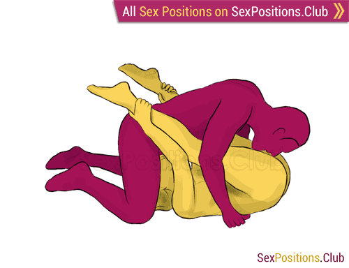 Sex position #73 - Yin-Yang. (69 sex position, cunnilingus, lying down, man on top, oral sex). Kamasutra - Photo, picture, image