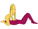 Sex position #134 - Goddess. (cunnilingus, kneeling, oral sex, woman on top). Kamasutra - Photo, picture, image