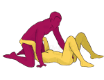 Sex position #123 - Mirage. (blowjob, kneeling, man on top, oral sex). Kamasutra - Photo, picture, image