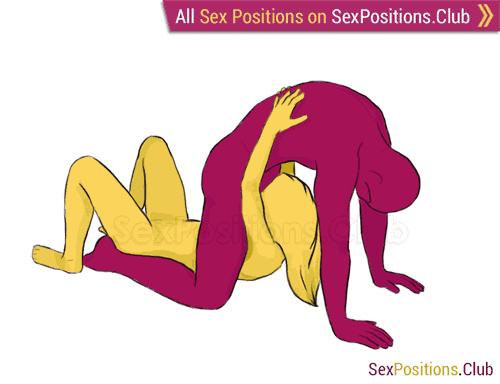 Sex position #147 - Batman. (blowjob, kneeling, man on top, oral sex). Kamasutra - Photo, picture, image