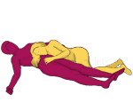 Sex position #38 - Soldier. (blowjob, lying down, oral sex). Kamasutra - Photo, picture, image