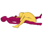 Sex position #87 - Discharge. (blowjob, lying down, oral sex). Kamasutra - Photo, picture, image