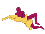 Sex position #111 - Horizon. (blowjob, lying down, oral sex, reverse, sideways). Kamasutra - Photo, picture, image