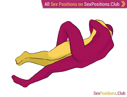 Sex position #124 - Clip. (face to face, lying down, sideways). Kamasutra - Photo, picture, image