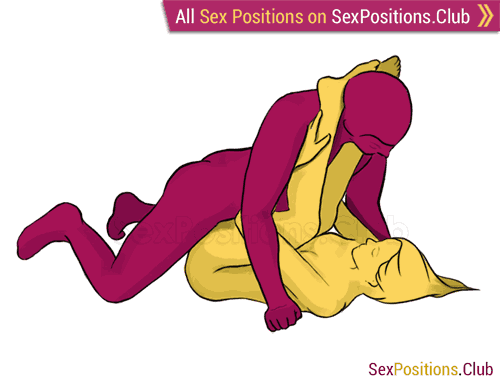 Sex position #115 - Anvil. (face to face, lying down, man on top). Kamasutra - Photo, picture, image