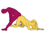 Sex position #116 - Reverse Cowboy. (doggy style, from behind, rear entry, reverse). Kamasutra - Photo, picture, image