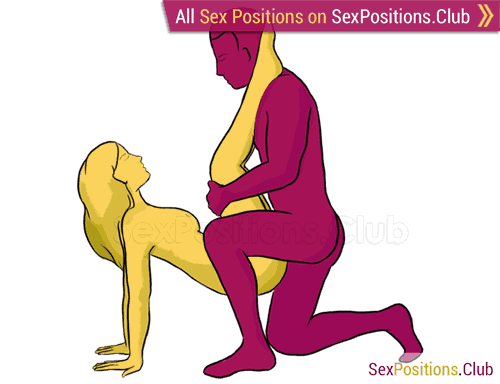 Sex position #44 - Casket. (face to face, kneeling, right angle). Kamasutra - Photo, picture, image
