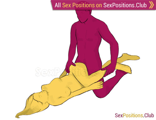 Sex position #165 - Bow. (kneeling, man on top, right angle). Kamasutra - Photo, picture, image