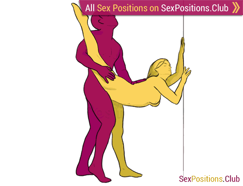 Sex position #130 - Ballerina. (from behind, rear entry, standing). Kamasutra - Photo, picture, image