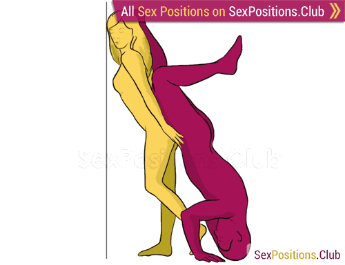 Sex position #166 - Hill. (from behind, rear entry, reverse, standing). Kamasutra - Photo, picture, image