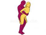 Sex position #70 - Mermaid. (from behind, rear entry, standing). Kamasutra - Photo, picture, image
