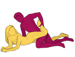 Sex position #83 - Depth. (from behind, kneeling, rear entry). Kamasutra - Photo, picture, image