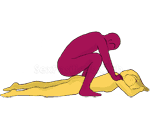 Sex position #167 - Surf Board. (from behind, man on top, rear entry). Kamasutra - Photo, picture, image