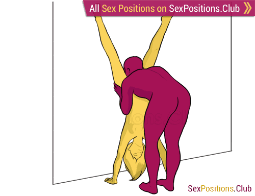 Sex position #222 - Orchid. (cunnilingus, oral sex, standing). Kamasutra - Photo, picture, image