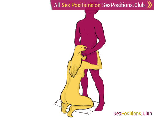Sex position #223 - Zeus. (blowjob, oral sex, standing). Kamasutra - Photo, picture, image