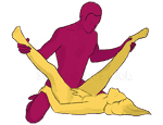 Sex position #209 - Captain. (kneeling, right angle). Kamasutra - Photo, picture, image