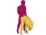 Sex position #210 - Prison Guard. (doggy style, from behind, rear entry, standing). Kamasutra - Photo, picture, image