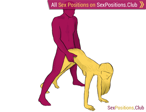 Sex position #220 - Bicycle. (doggy style, from behind, rear entry, standing). Kamasutra - Photo, picture, image