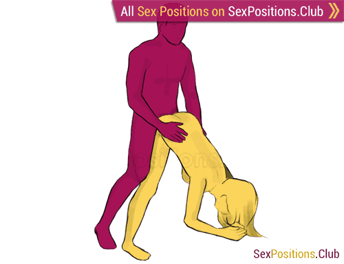 Sex position #229 - Eiffel Tower. (doggy style, from behind, rear entry, standing). Kamasutra - Photo, picture, image