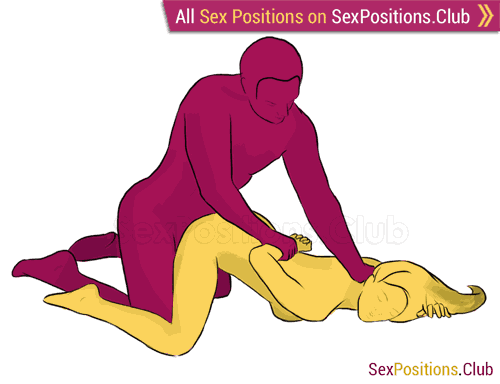 Sex position #230 - Downward Dog. (doggy style, from behind, kneeling, rear entry). Kamasutra - Photo, picture, image