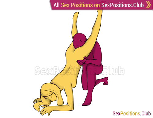Sex position #464 - Hood. (oral sex, cunnilingus, standing, from behind). Kamasutra - Photo, picture, image