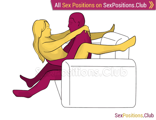 Sex position #379 - Master (on the armchair). (on the armchair). (armchair, breasts touching, clitoral stimulation, deep penetration, face to face, kissing, man active, medium level, P-spot stimulation, sitting, woman active, woman on top)