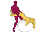 Sex position #263 - Pioneer (on the ball). (from behind, rear entry, standing). Kamasutra - Photo, picture, image