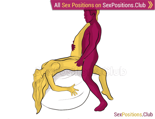 Sex position #443 - Stuntman (on the ball). (right angle, standing). Kamasutra - Photo, picture, image