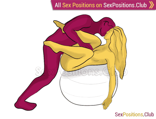 Sex position #449 - Julia (on the ball). (face to face, standing). Kamasutra - Photo, picture, image