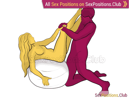 Sex position #430 - Сatch (on the ball). (right angle, kneeling). Kamasutra - Photo, picture, image