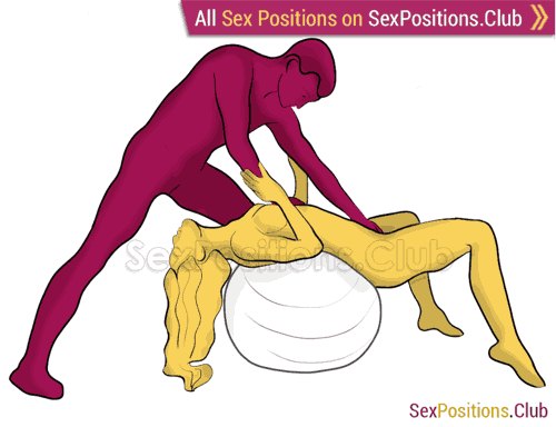 Sex position #290 - Throat swab (on the ball). (oral sex, blowjob, standing). Kamasutra - Photo, picture, image