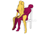 Sex position #267 - Zeal (on the chair). (anal sex, woman on top, from behind, sitting). Kamasutra - Photo, picture, image