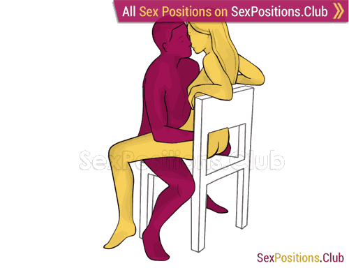 Sex position #404 - Close breathing (on the chair). (woman on top, face to face, sitting). Kamasutra - Photo, picture, image