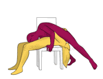 Sex position #481 - New 69 on the chair. (69 sex position, oral sex). Kamasutra - Photo, picture, image