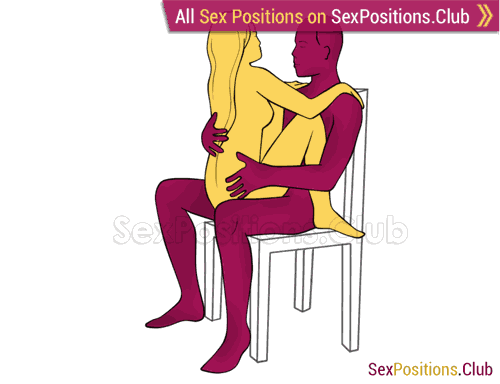 Sex position #432 - Fireworks (on the chair). (woman on top, face to face, sitting). Kamasutra - Photo, picture, image