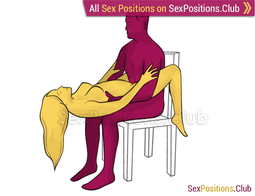 Sex position #397 - Abyss (on the chair). (right angle, sitting). Kamasutra - Photo, picture, image