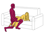 Sex position #458 - Jack (on the couch). (doggy style, from behind, rear entry, kneeling). Kamasutra - Photo, picture, image