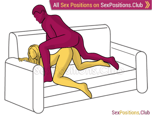 Sex position #363 - Young stallion (on the couch). (anal sex, doggy style, from behind, rear entry, man on top). Kamasutra - Photo, picture, image