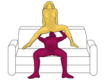 Sex position #426 - Barbie (on the sofa). (oral sex, cunnilingus, woman on top). Kamasutra - Photo, picture, image