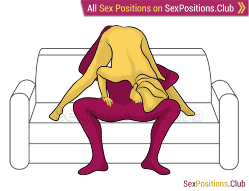 Sex position #452 - Bermuda triangle (on the sofa). (69 sex position, oral sex). Kamasutra - Photo, picture, image